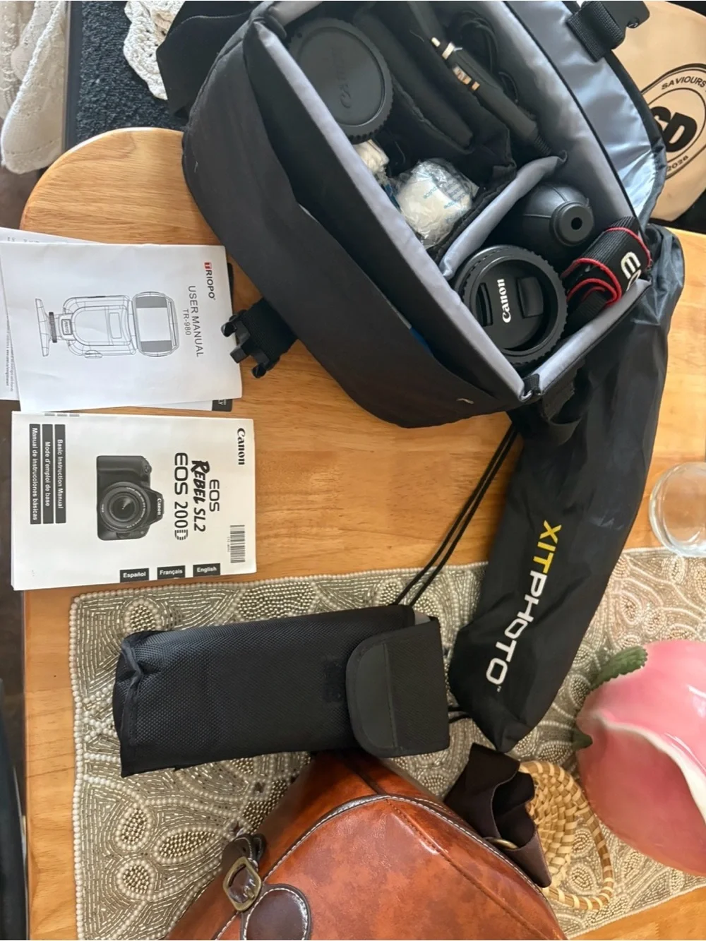 Canon DSLR Camera Body in Black with Red Accent